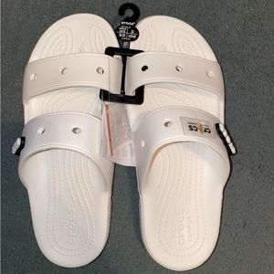 White croc slides